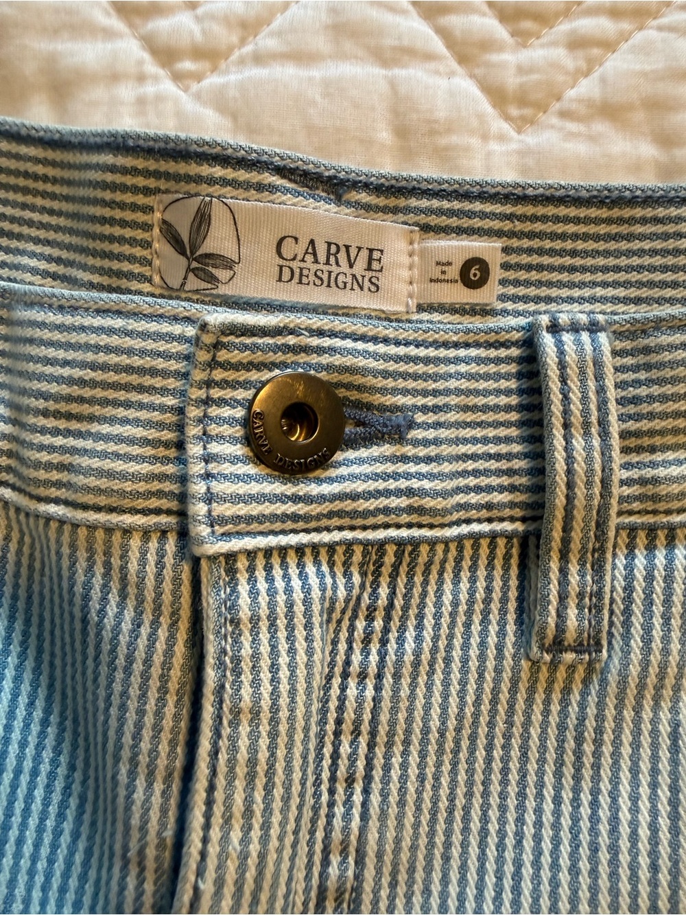 Carve Designs Light Blue Stripe Shorts